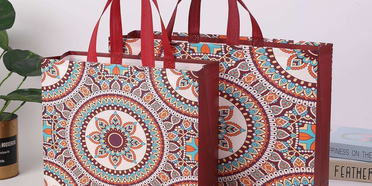 Bronze Pattern Non Woven Bags for Supermarket Shopping and Daily Use Tote Wholesale (5) Non Woven Bags for Supermarket