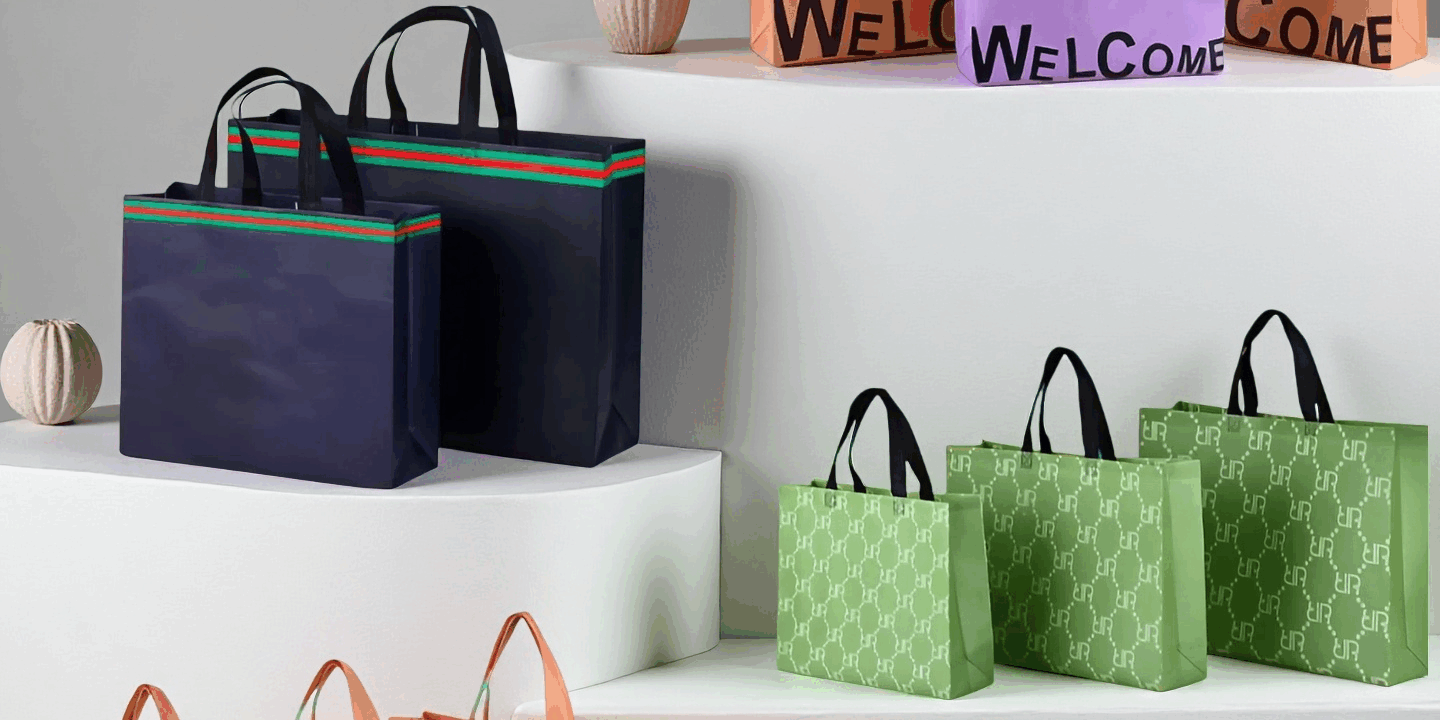 Durable Non Woven Bags Reusable Recyclable Fabric Shopping Tote (2) Reusable Non Woven Fabric Shopping Bag