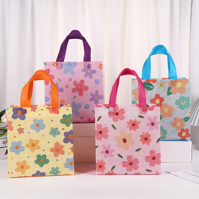 Floral Print Non Woven Bags with Handles