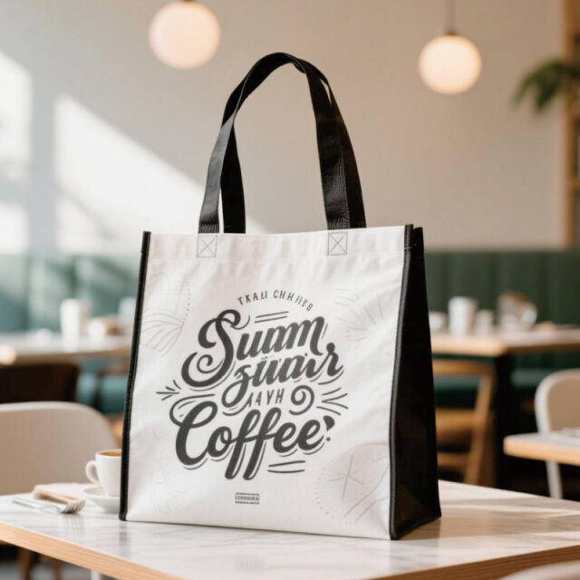 non-woven shopping bag for cafe branding