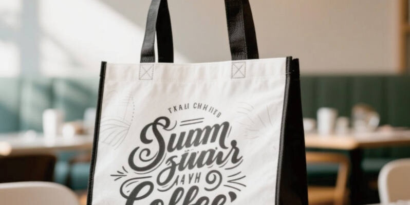 non-woven shopping bag for cafe branding